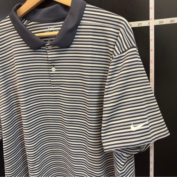 Nike Navy Striped Polo Shirt for Men - Picture 3 of 6